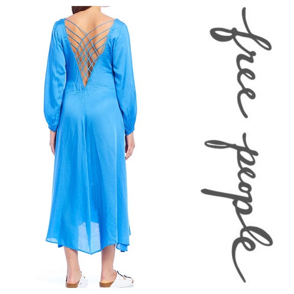 New FP Later Days V-Neck Button Front Midi Dress - Picture 8 of 8